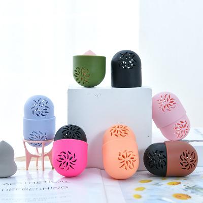 China Factory Custom Silicone Silicone Cleaner Christmas Microfiber 1PC Black Silicone Beauty Sponge Storage Box For Makeup Sponge for sale