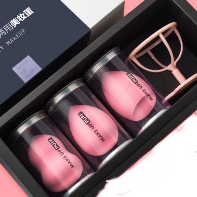 China Hot Selling Non Puff Logo PU Latex Custom Personalizad Private Label Cosmetic Makeup Tools and a Holder for Makeup Sponge Set for sale