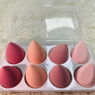 China Non Base 8pcs One Pack 8 Pcs Makeup Sponge Blender Puff Seller Free Makeup Sponge Set One New Latex Polyurethane Makeup Tools Custom Logo Latex for sale