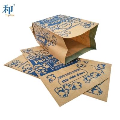 China Eco - Friendly Biodegradable Custom Printed Oil Resistant Kraft Food Grade Paper Bags For Microwave Popcorn for sale