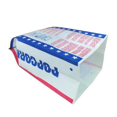 China Eco-friendly Biodegradable Food Grade Hot Sale Microwave Popcorn Reusable Greaseproof Paper Bags In Stock for sale