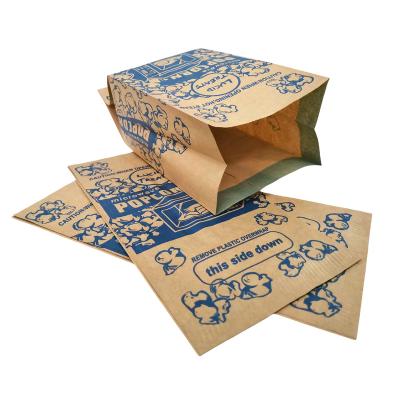 China Kraft Brown Biodegradable Custom Printed Microwave Popcorn Paper Bag Eco - Friendly Packaging Wholesale for sale