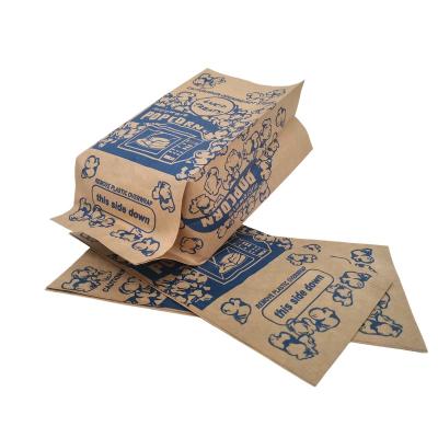 China Custom Manufacturer Wholesale High Quality Biodegradable Logo Printed Microwave Pop Corn Bag Food Packaging Craft Paper Bags for sale