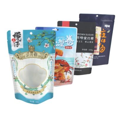 China Clear Transparent Food Packaging Bags Front Doypack Standing Up Pouches Resealable Moisture Proof Zipper Lock Pouches With Zipper for sale