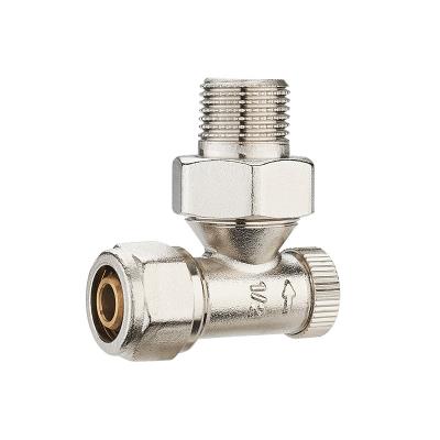 China General Thermostatic Ferrule Return Straight Connection Lockshield Valves Aluminum Plastic Radiator Connection for sale