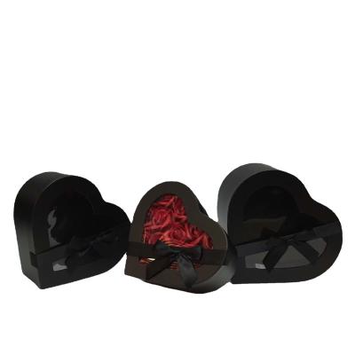 China Wholesale Custom Heart Shaped Set of 3 Pieces RM Recyclable With Hand Gift Flower Box Florist Packaging Box for sale