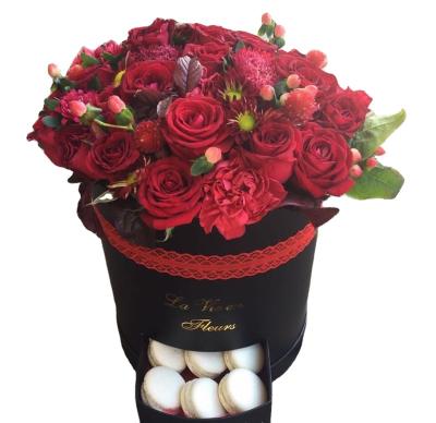 China Recyclable RM Round Holding Bucket With Drawers Flower Gift Box Flower Box Gift Box for sale