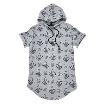 China Anti-wrinkle new fashion style high quality loose short sleeve hoodies shirts oem custom graphic custom floral printing hoodies for sale