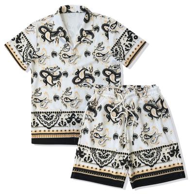 China New QUICK DRY Digital Printed Suit Men's Fashion Summer Short Sleeve Button Shirt Hawaiian Beach Shorts Casual Mens Suit for sale