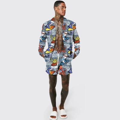 China QUICK DRY Custom Made On Demand Mens Beach Casual Shirt & Shorts Sets Hawaiian Shirt High Quality Mens Beach Pants 2 Piece Sets for sale