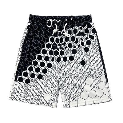 China New Summer Anti-wrinkle Geometric Print Fashion Men's Casual Tracksuits Shorts Men's Beach Panel Shorts Hawaiian Shorts for sale