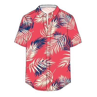 China Factory Wholesale Custom Print OEM Anti-pilling Tropical Shirts Men's Button Up Tropical Hawaiian Resort Shirt Shirts For Men for sale