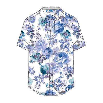 China Anti-pilling Wholesale Custom High Quality Printed Fishing Shirt Men's Sport Anti-UV Button Down Short Sleeve Sublimation Fishing Shirts for sale