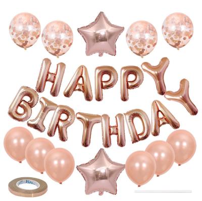 China Decoraive Hot Sales 12 Inch Glitter Foil Balloon Set Happy Birthday Party Decoration Foil Letter Balloon for sale