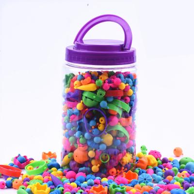 China Hot Sale 1000pcs/set DIY Educational Creative Toys Plastic Pop Bead Puzzle Children Toy Without String for sale