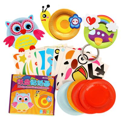 China 3D Cartoon Characters EVA Creative 3D Paper Plate Drawing DIY Round Stickers Opens Kids Educational Toys for sale