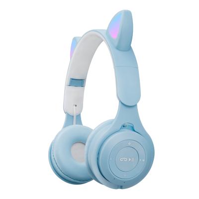 China 2021 Headband Gaming Headphones Noise Cancel Cat Ear Wireless Headphones For Girls for sale