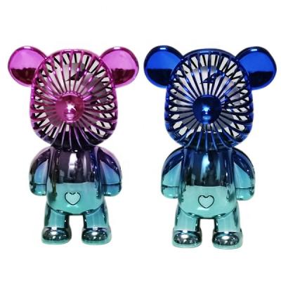 China Kids Fun Toys New Summer Mini Electric Bear Fan Promotional Toy For Children With Gradient Color for sale