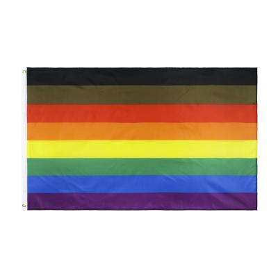 China OEM 1 PC Available Ready To Ship 3x5 ft 90x150cm Rainbow Philly Philadelphia Gay Pride Flag LGBT for sale