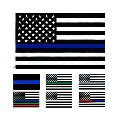 China Wholesale Wholesale Ready To Ship 3x5ft Law Flag Thin Green Line Blue Red American Flag for sale