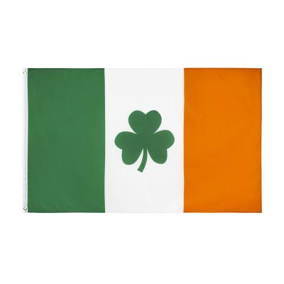 China OEM Available 1 PC Ready To Ship 3x5ft 90x150cm St Patrick's Day Clover Ireland Shamrock Flag for sale