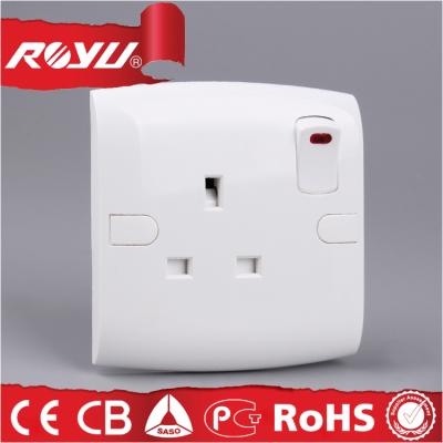 China Residential / General Purpose One Way, 1 Gang 13A Switch Electrical Outlet, 3 Pin Plug Socket for sale