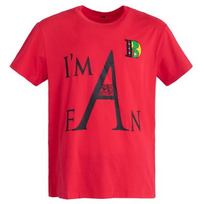 China High quality custom made casual sport men's anti-pilling red t-shirt with embroidery for sale