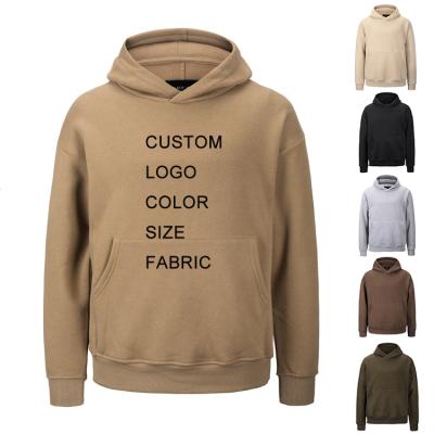 China Anti-pilling men 450 gsm heavy custom 500 gsm drop shoulder cotton shear no single string hoodies for printing for sale