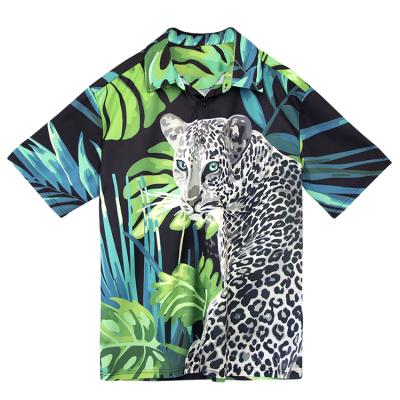 China Mens Casual Short Sleeve Custom Printing Materials Mesh Sleeve Summer Beach Hawaiian Anti-pilling Shirts for sale