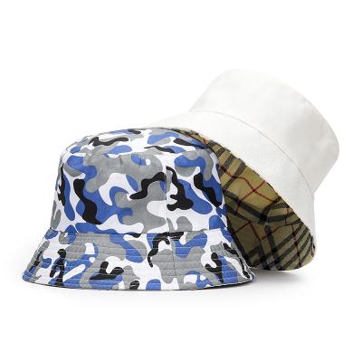 China Wholesale Unisex Character Camouflage Cotton Printed Reversible Bucket Hat for sale