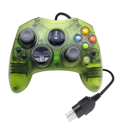 China Vibration Green Transparent Color Gamepad Wired Joystick Game Joypads With Motor For XBOX Wired Controller for sale