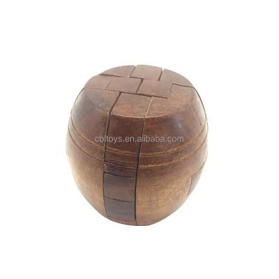 China Popular Educational Toy 7.5cm Large 3D Barrel Puzzle Toys Brain Wooden Tornado Interesting Intelligence Game For Adult for sale