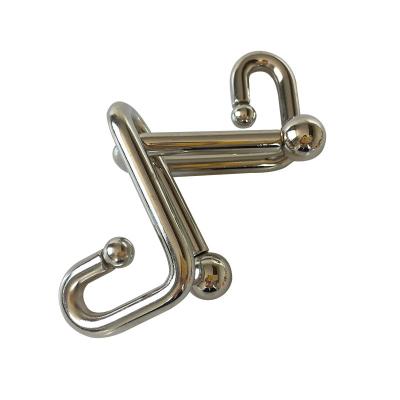 China High quality interlocking stainless steel cbl5035 metal IQ puzzle toy metal IQ puzzle metal riddles wire classic L-shaped puzzles for sale