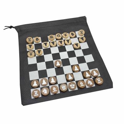 China Wooden Game 6+ Cheaper Indoor Chess Game Set With Nonwoven Bag for sale