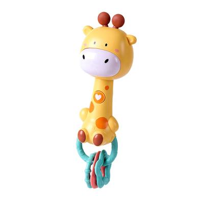 China Newborn Baby Rattle Animal Soft Toys Musical Rattle Giraffe Musical Baby Rattle Cartoon Silicone Baby Toys For Sale for sale