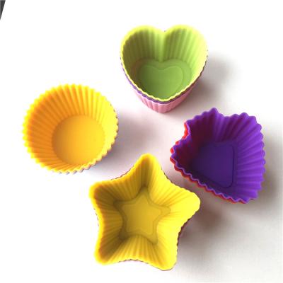 China Viable Heart Shape Silicone Chocolate Candy Cup Cake Baking Molds Dessert Tool Cake Mold for sale