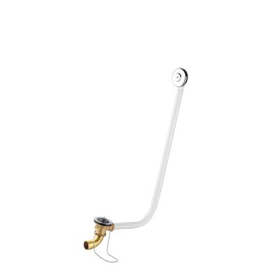 China A-3052 Modern Brass With White Pipe Bathtub Sewer Waste Tub Drainer for sale