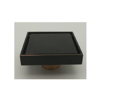 China Modern Factory Manufacturing Matte Black Brass Decorative Floor Drain Insert Invisible Floor Drain for sale