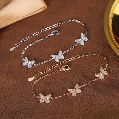 China Full diamond butterfly bracelet punk ins particularly interested in high-end luxury exquisite design light gift for girlfriend for sale