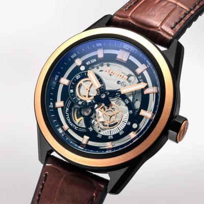 China TIMEBOX TC808E 316L Stainless Steel Automatic Mechanical Solid Caseback Sport Genuine Leather Watch For Men for sale