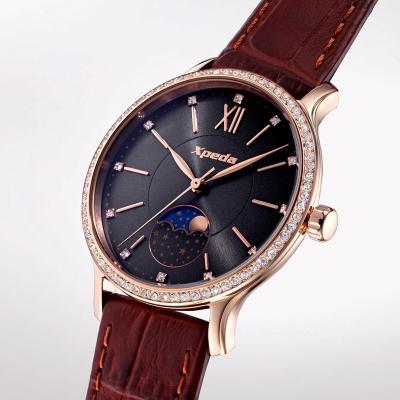 China Moon Phase TIMEBOX TC798C Wrist Watch Women Quartz Analog Elegance Stainless Ladies Moon Phase Watches Steel for sale