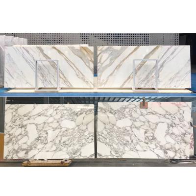 China Modern Italy Bookmatched Calacatta Gold Slab Bookmatched Marble Slab for sale