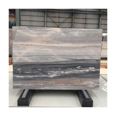 China Nuvolato Modern High Quality Vein Cut Blue Marble Slabs For TV Background for sale