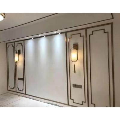 China Modern Attractive Modern Decorative Wall Panels Trim Stainless Steel Hotel Interior Living Room Panel for sale