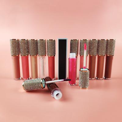 China New Arrival Waterproof Diamond Lip Gloss Rose Gold Diamond Lip Gloss Tube 6ml Lip Gloss Tube for sale