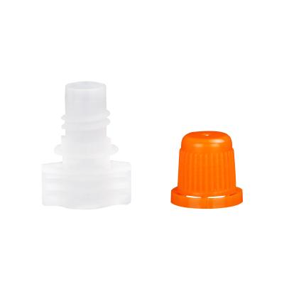 China Non Spill 8.2 Mm Plastic Spout And Cap For Soft Packaging Pouch Chocolate Bag for sale