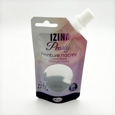 China Disposable plastic milk-tea spout stand up pouch with window for juice have hole for sale