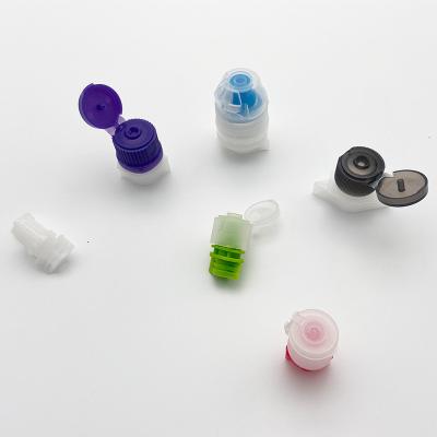 China Non Spill Liquid Wash Packing Holder Up Colored Plastic Pouch Spout And Spill Top Cap for sale