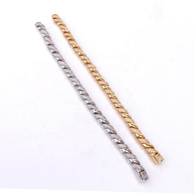 China Hip Hop Fashion Hitter Hip Hop Jewelry Spin Round Miami Cuban Chain Charm Iced Out Bracelet Gold Plated Zircon Jewelry Sets TQL0561 for sale