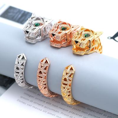 China CLASSIC Luxury Animal Jewelry Hollow Panther Bangle Jewelry Accessories Big Bangle 18k Gold Jewelry Bangle Bracelets for sale